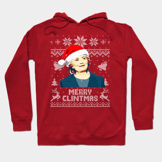 Hillary Clinton Merry Clintmas Hoodie by Nerd_art